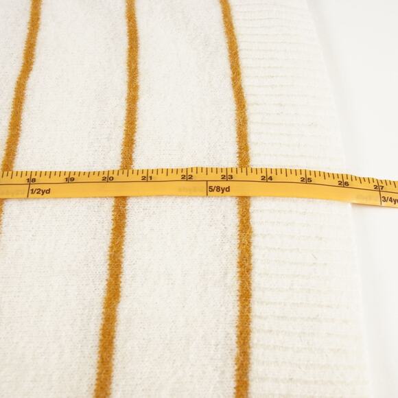 J Crew Alpaca Striped Orange Ivory Cream Crewneck Sweater Womens Sz S - Picture 6 of 11